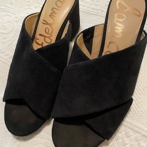 Women’s black suede mules